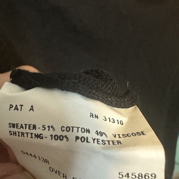 AB Studio Sweater Womens Size X Large Black Pullover Chevron Constrast Hem Knit - Picture 7 of 7